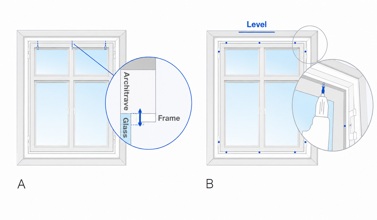 Step 3 – screw holes and mount in your window frame