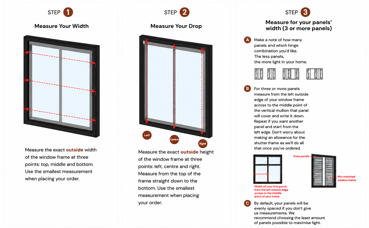 Your shutters attach seamlessly to the outside of your window frame or wall.